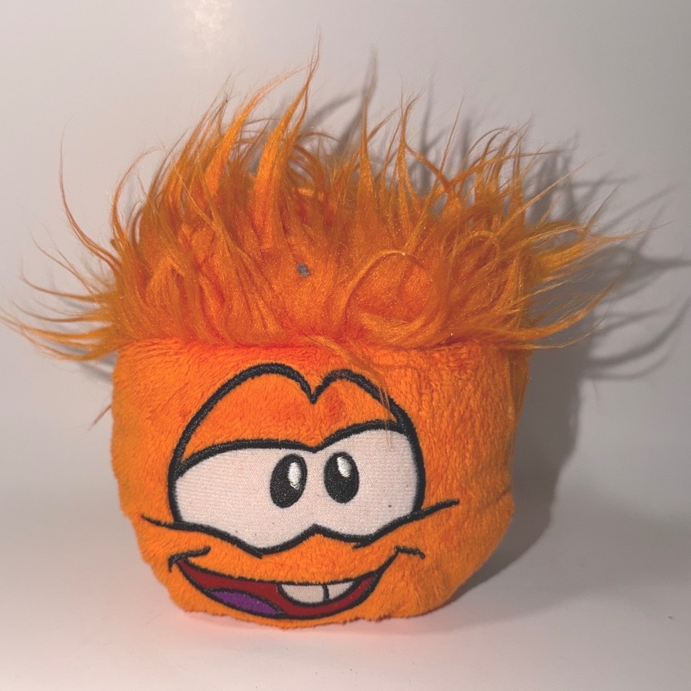 Disney Club Penguin Orange Puffle Plush Toy JAKKS Pacific Small Stuffed Animal